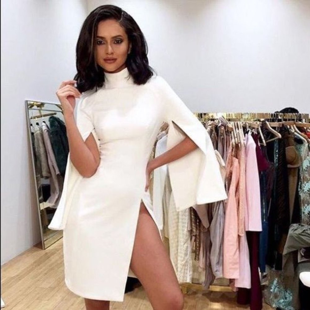 House of CB | Kristina White Cape Mini Dress